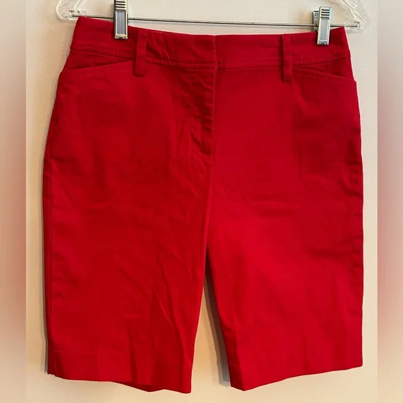 Talbots Perfect Short Vibrant Red Bermuda Shorts with Tailored Design - Picture 1 of 5